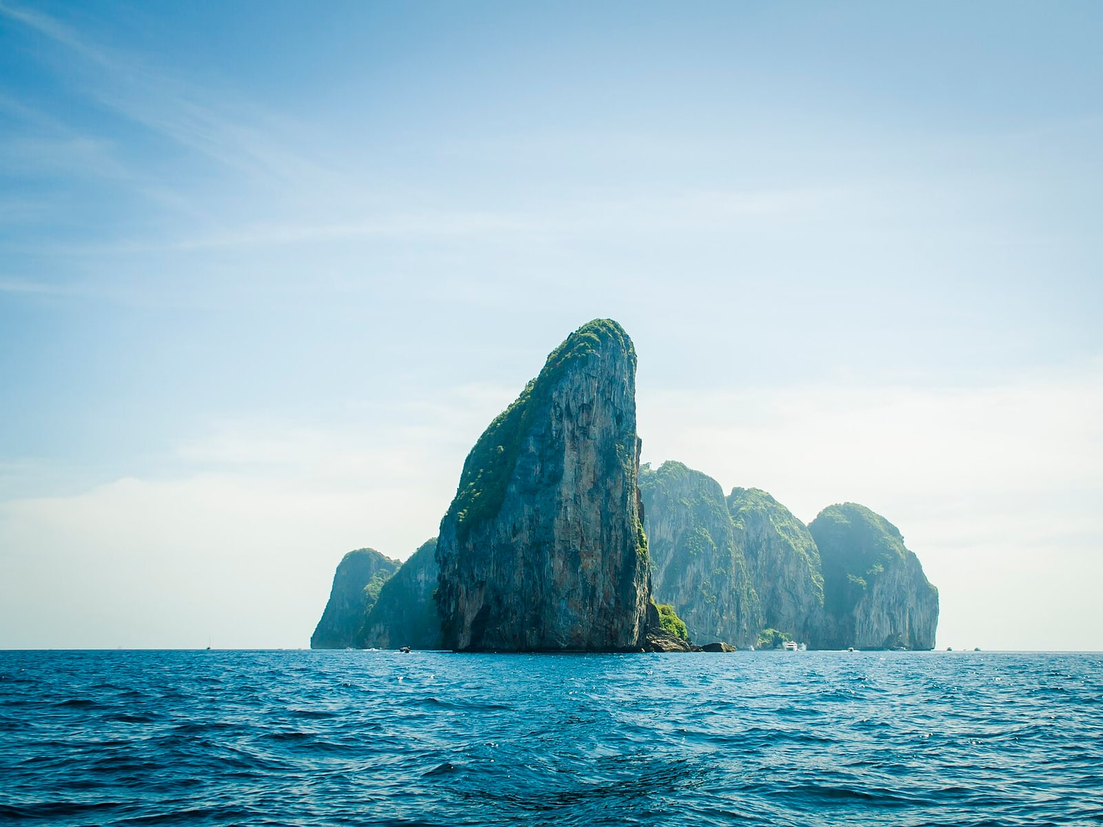 Limestone coast and sea in Krabi