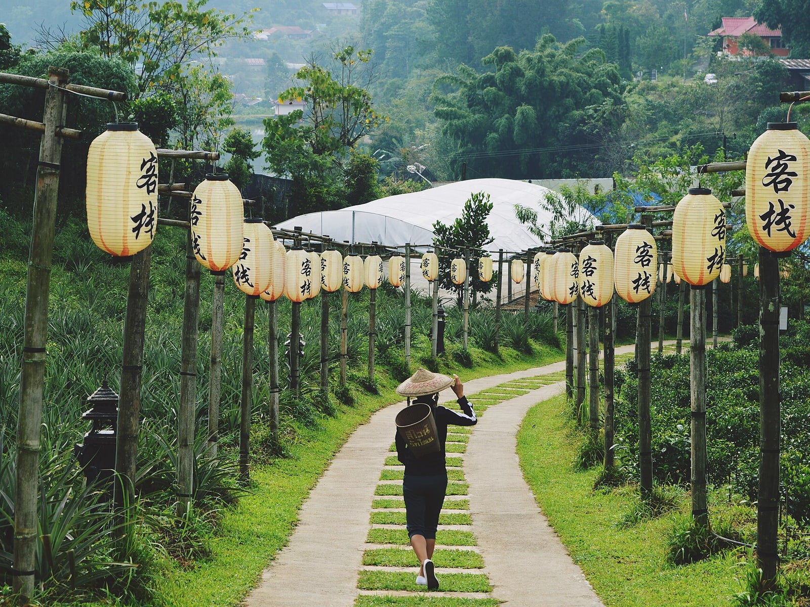 A mountain and town scene in Mae Hong Son